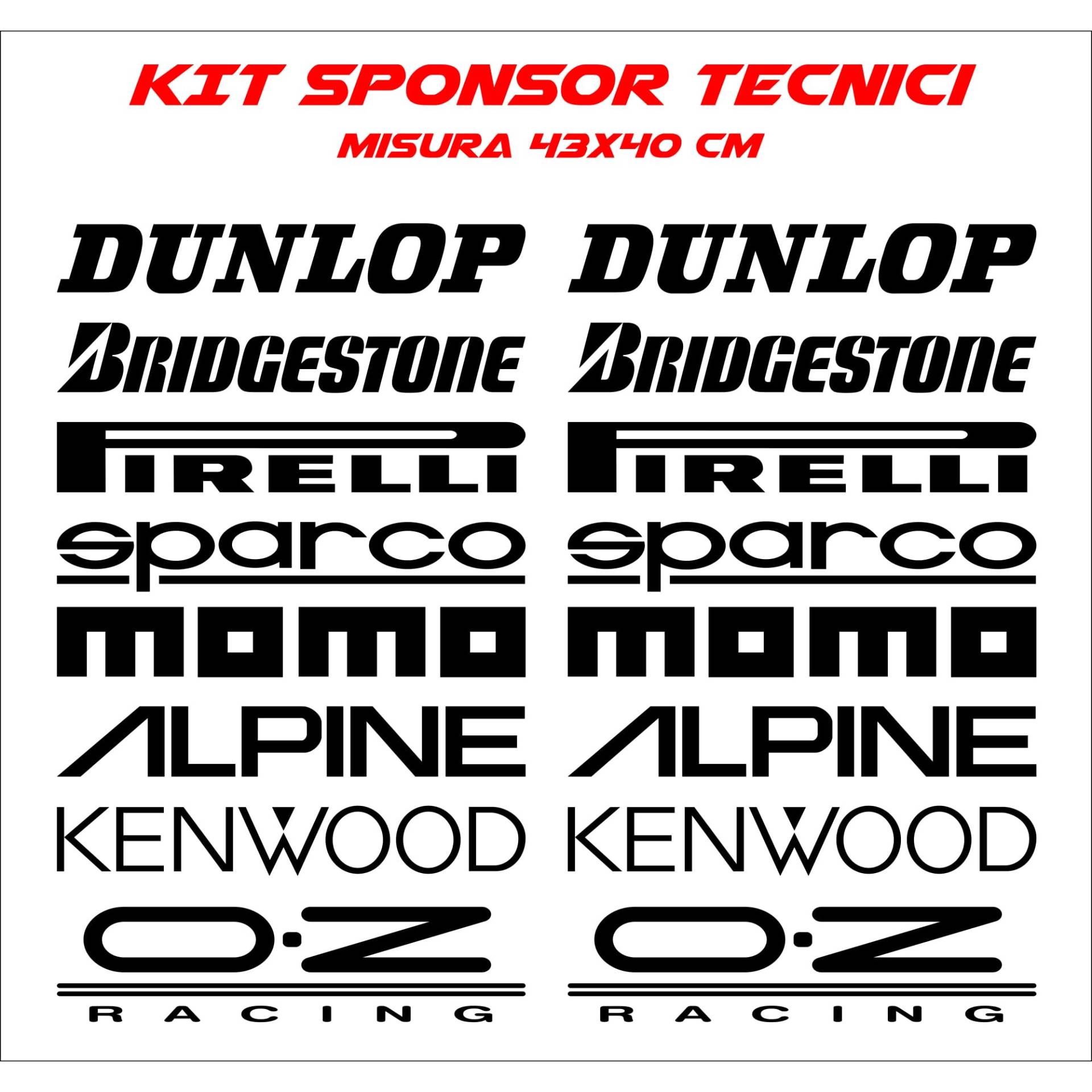 Aufkleber Car Kit Technical Sponsors Tuning Universal Black für alle Autos Aufkleber Car Kit Technical Sponsors Tuning Universal Black für alle Autos von CMR Design Co