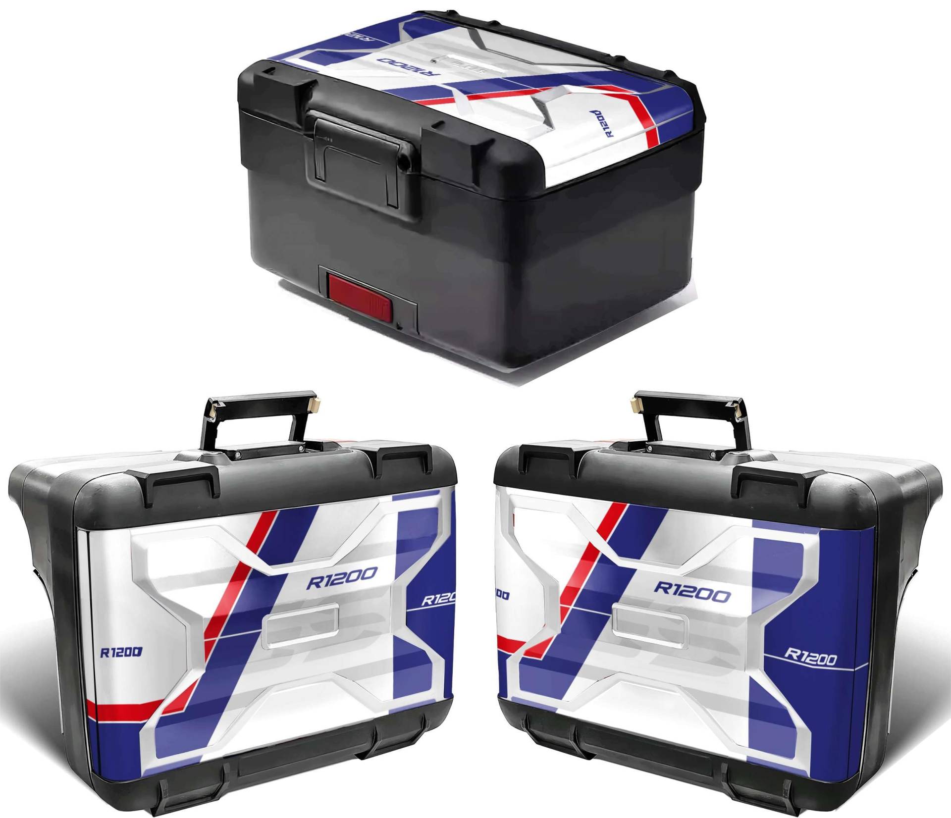 Seitenkoffer und Topcase Schutzaufkleber für BMW R 1200 GS Vario 2. Modell ADV Adventure Rallye ADV 2 Motorrad von CMR Design Co
