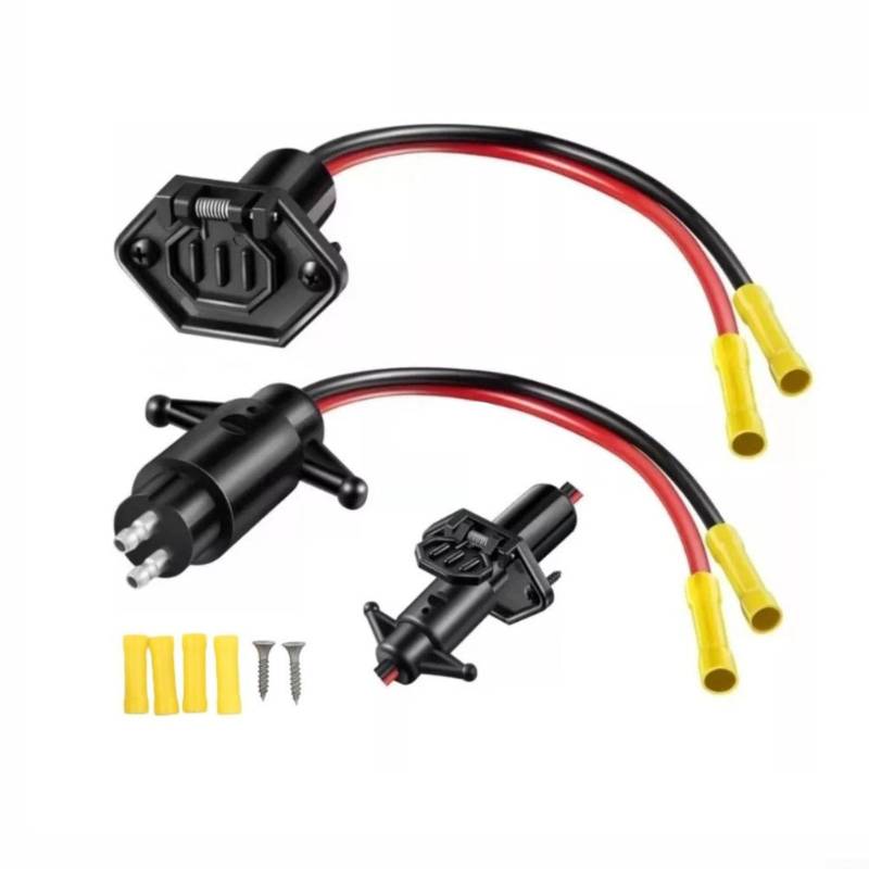 CNANRNANC Trolling-Motorstecker Wasserdichtes Trolling-Motor-Stecker- und Steckdosen-Set 12V wasserdicht Schnellanschluss für Schiffsteile männlich + weiblich von CNANRNANC