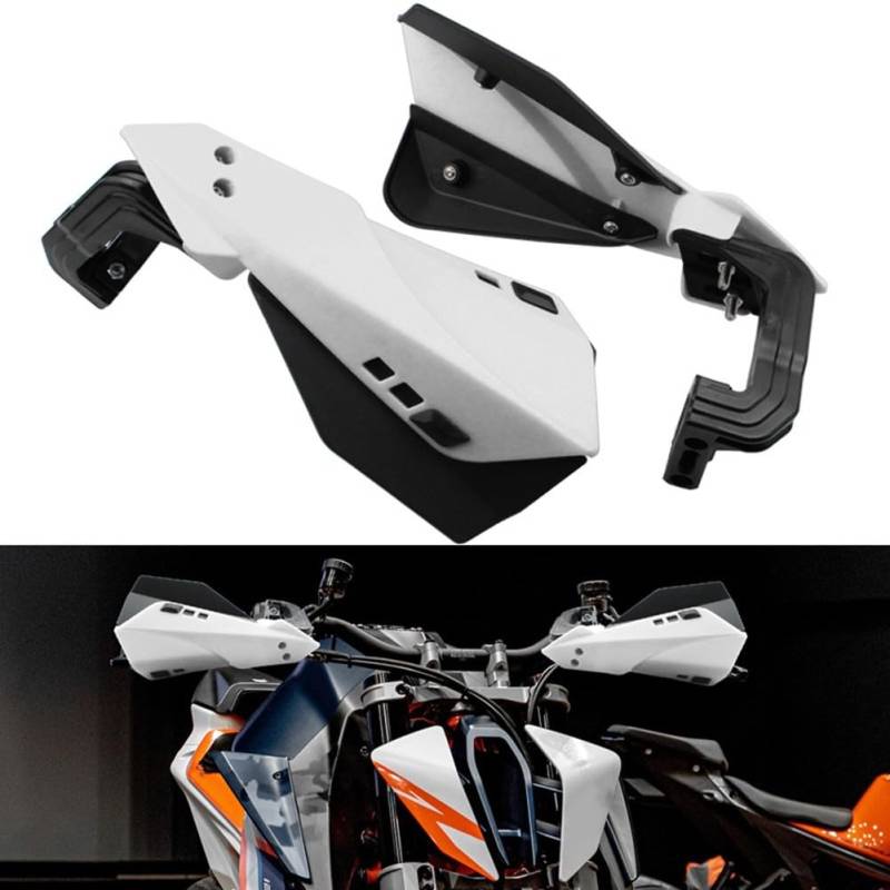 Secure Your Ride Motorrad-Windschutzscheiben-Schutzabdeckungen für 22 mm Lenker, Weiß von CNANRNANC