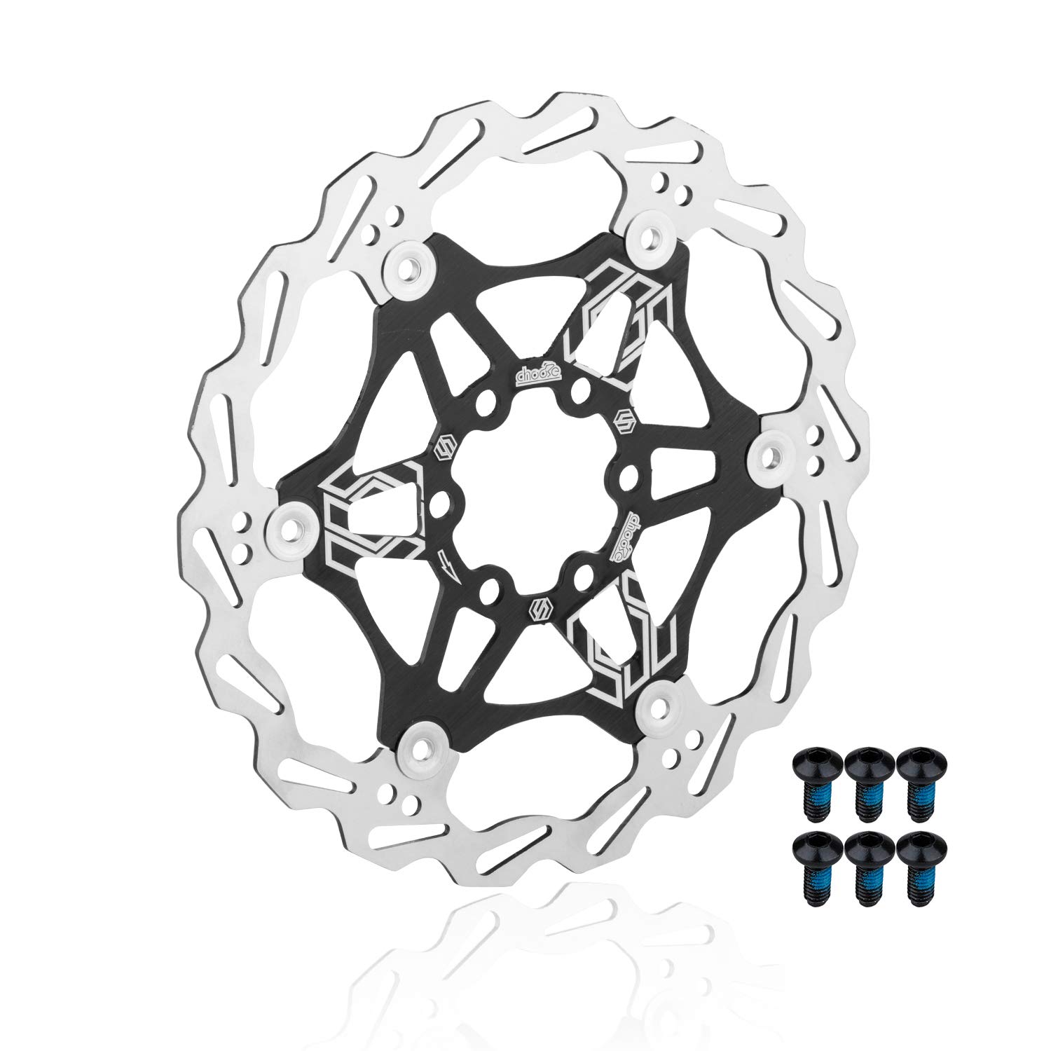 CNC Fahrrad Bremsscheibe，Bremsscheibe 180mm ，Mountainbike/MTB Schwimmende Bremsscheibe für Shimano/Tektro/Magura/Avid ，Schwarz von CNC