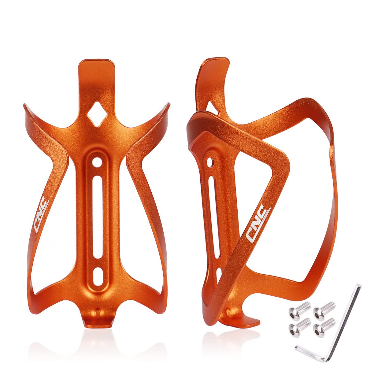 CNC-Fahrrad-Wasserflaschenhalter, Aluminium, für Rennrad/Mountainbike, 2er-Pack, Orange CNC-Fahrrad-Wasserflaschenhalter, Aluminium, für Rennrad/Mountainbike, 2er-Pack, Orange von CNC