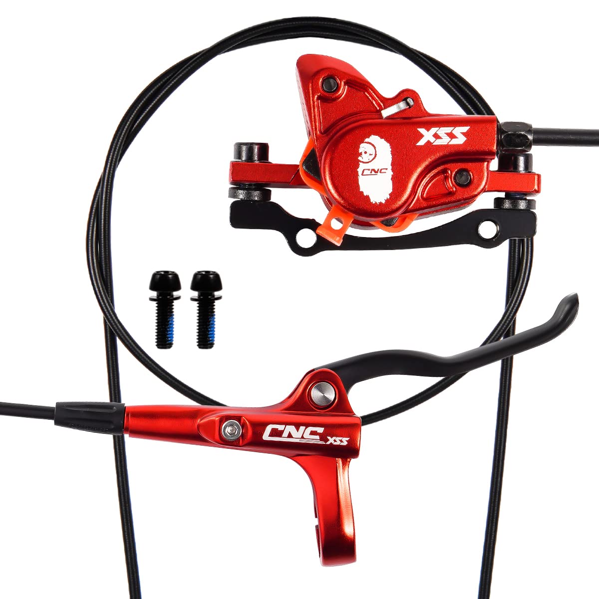 CNC Hydraulische Scheibenbremse Fahrrad,Fahrrad Scheibenbremse Set ,Hydraulische Bremse Fahrrad Vorne Und Hinten aus Aluminiumlegierung für MTB Mountainbike,Rot CNC Hydraulische Scheibenbremse Fahrrad,Fahrrad Scheibenbremse Set ,Hydraulische Bremse Fahrrad Vorne Und Hinten aus Aluminiumlegierung für MTB Mountainbike,Rot von CNC