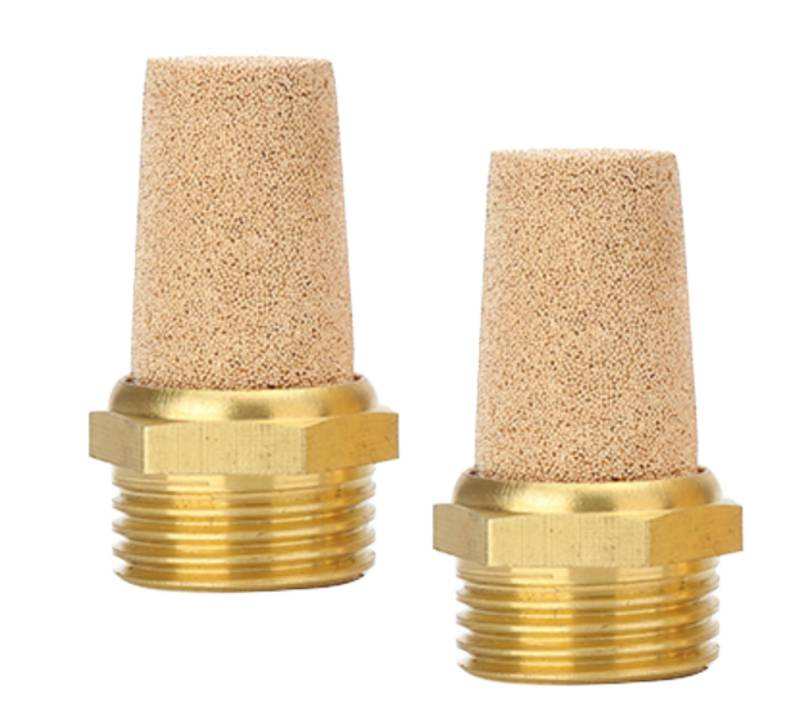 Pneumatik Schalldämpfer aus Sinterbronze 1/2" 2er, 5er oder 10er Set Industriequalität (2, 1/2") von CNCTEC
