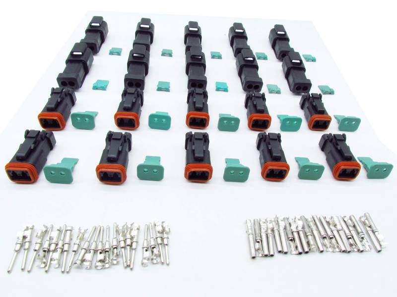 CNKF KFZ-Steckverbinder DT06-2S-E005/DT04-2P-E005, 10Sets, DT-Series 2Pin, schwarz, Gehäuse für Männer und Frauen, wasserdicht von CNKF