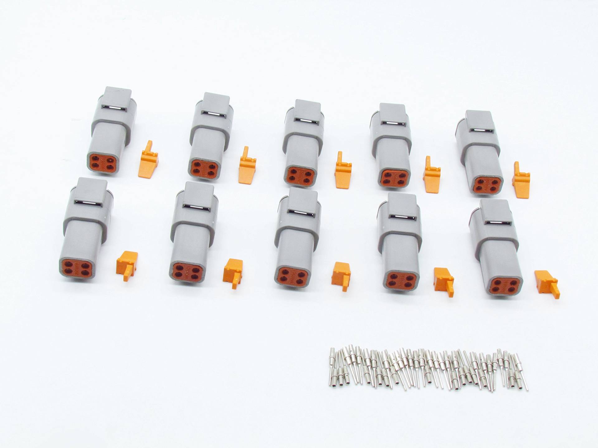 cnkf 10 Sets Deutsch DTM grau Plug 4 Position Way Stecker Auto Stecker dtm04–4P ATM04–4P mit Terminals Pins von CNKF