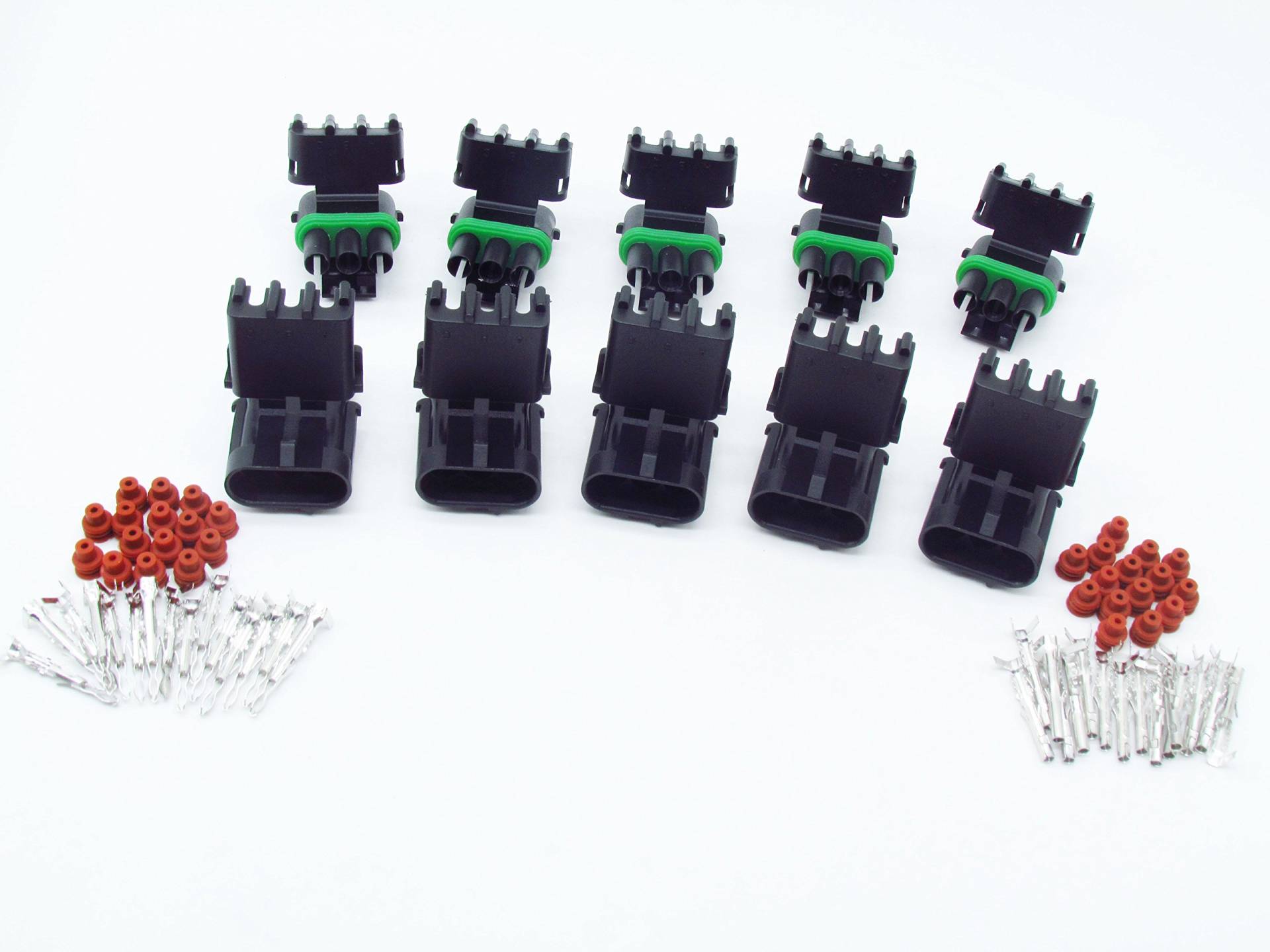 cnkf 5 Sets Delphi GM haltech Karte 3 Pin Way Weatherpack Stecker und Buchse Wasserdicht Auto Wire Connector 12015793 von CNKF