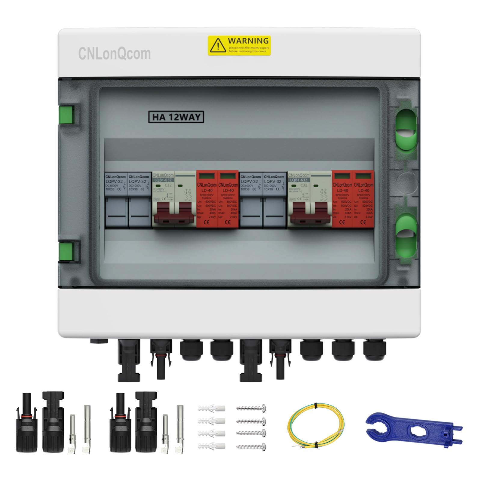CNLonQcom Überspannungsschutz PV Solar Anschlusskasten 2 String DC 500V 32A Trennschalter Blitzschutz Mit 15A Sicherung IP65 2 In 2 Out Für PV Anlage Komplettset CNLonQcom Überspannungsschutz PV Solar Anschlusskasten 2 String DC 500V 32A Trennschalter Blitzschutz Mit 15A Sicherung IP65 2 In 2 Out Für PV Anlage Komplettset von CNLonQcom