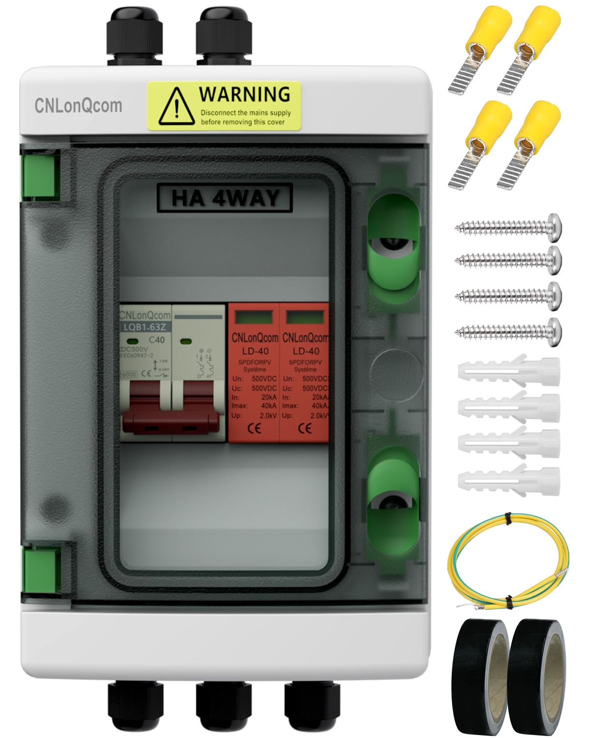 CNLonQcom überspannungsschutz PV DC Trennschalter Blitzschutz 500V 40A Leitungsschutzschalter mit IP65 Solar Anschlusskasten 1 In 1 Out für PV Anlage Komplettset CNLonQcom überspannungsschutz PV DC Trennschalter Blitzschutz 500V 40A Leitungsschutzschalter mit IP65 Solar Anschlusskasten 1 In 1 Out für PV Anlage Komplettset von CNLonQcom