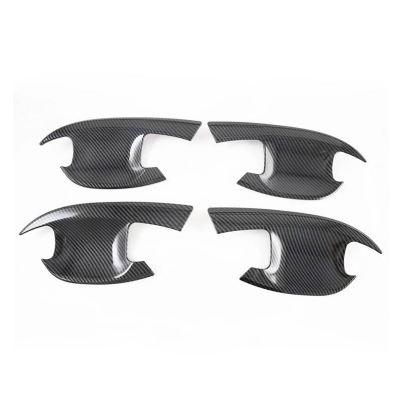 CNMNDE Auto-Seitentürgriff-Cup-Bowl-Abdeckungsverkleidung, passend for KIA, Optima K5 2021–2024, Kohlefaser-Formteil, Garnierung, Außenzubehör Griffschalen-Dekorationsaufkleber(Carbon Fiber Style) von CNMNDE
