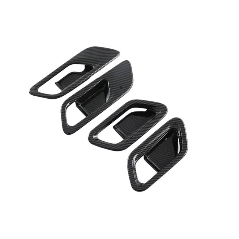 CNMNDE Innere Türgriffabdeckung, Fangschalenverkleidung, passend for Nissan, Qashqai J12 2022–2024. Blendenrahmengarnierung einsetzen Griffschalen-Dekorationsaufkleber(Carbon fiber style) von CNMNDE