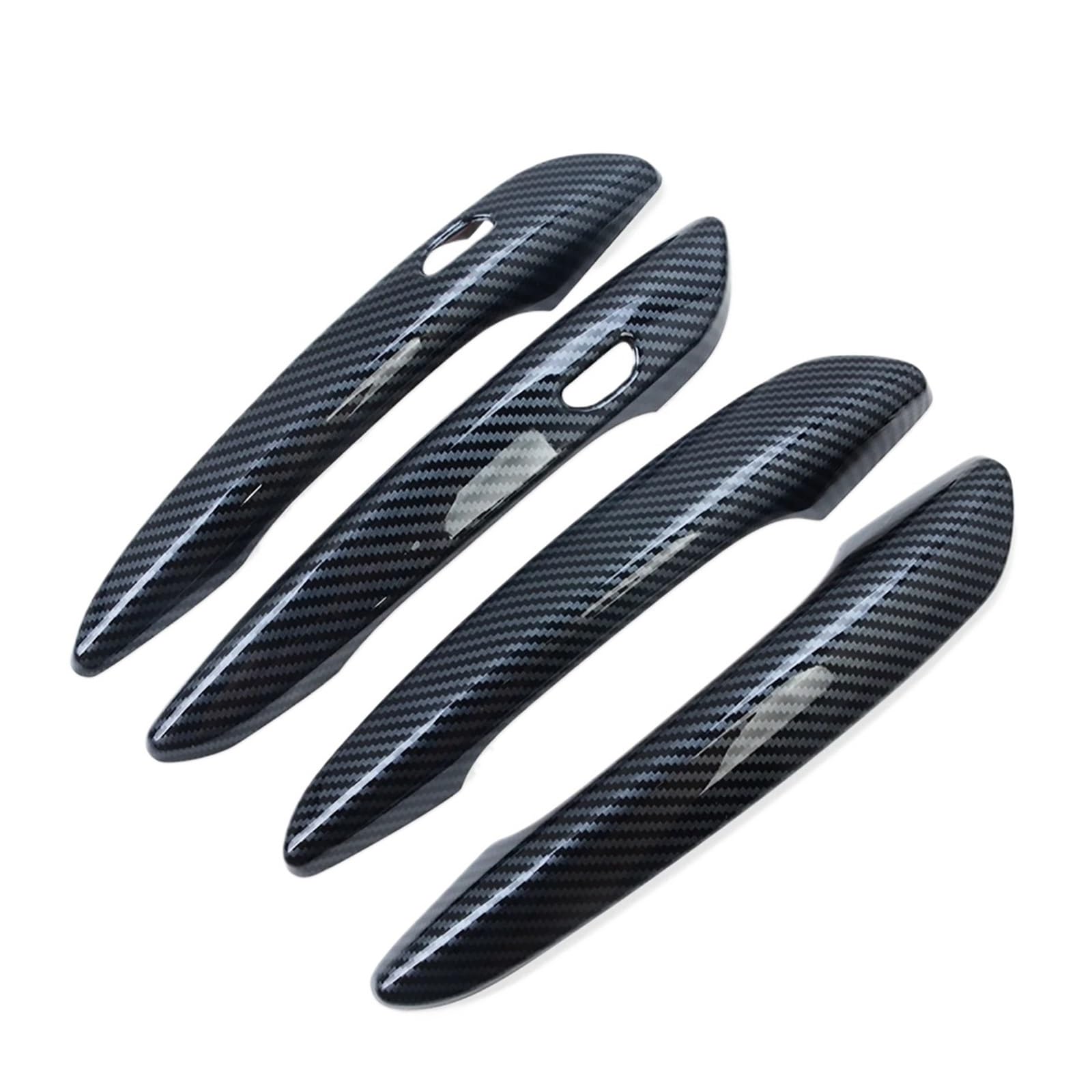 CNMNDE Türseitengriffabdeckungsverkleidung, passend for Mazda, 3 Axela 2019–2024, Carbon-Autozubehör, Türgriffschalen-Becherabdeckungen Griffschalen-Dekorationsaufkleber(Handle Carbon Fiber) von CNMNDE