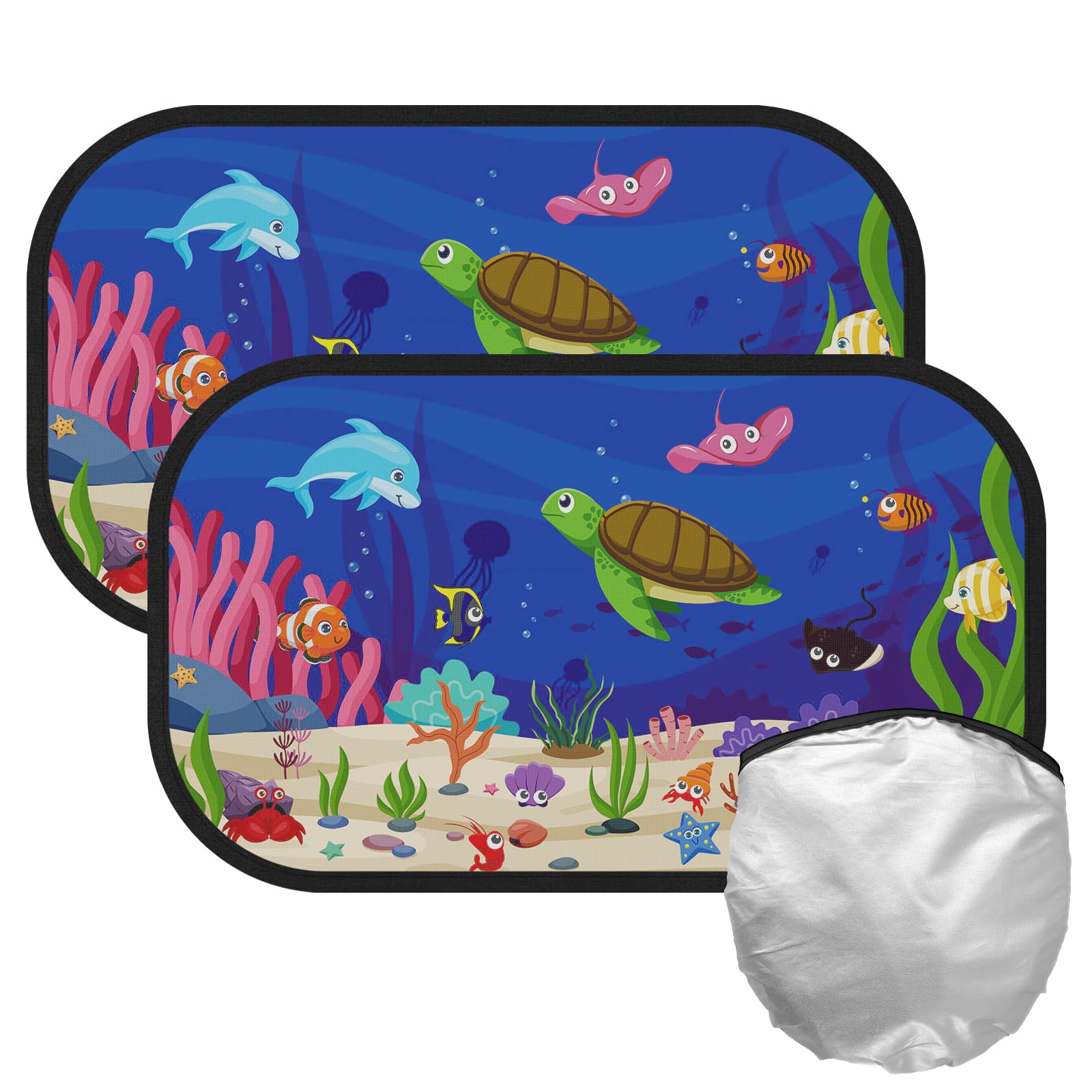 Sonnenschutz Auto Baby CNMTCCO Auto Sonnenschutz 50 * 30cm 2-Teiliges Set Mit 8 Saugnäpfen Kann Effektiv Verhindern DASS Ultraviolette Strahlen Auto Baby Und Kinder Sonnenschirm (Niedliche Muster) von CNMTCCO