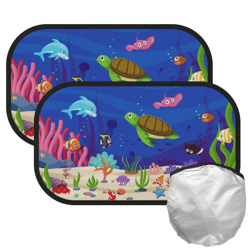 Sonnenschutz Auto Baby CNMTCCO Auto Sonnenschutz 50 * 30cm 2-Teiliges Set Mit 8 Saugnäpfen Kann Effektiv Verhindern DASS Ultraviolette Strahlen Auto Baby Und Kinder Sonnenschirm (Niedliche Muster) von CNMTCCO