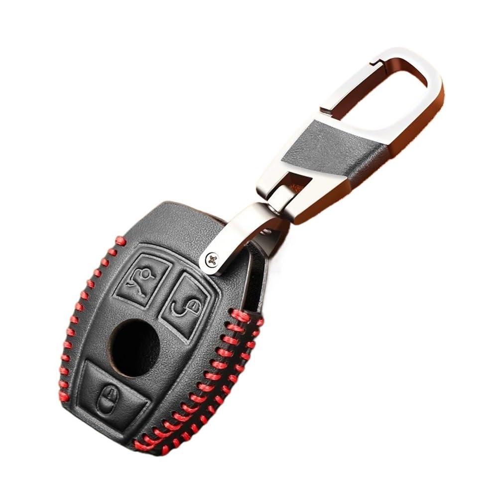 Schlüsselhülle Für CLS CLA GL R SLK Für AMG A B C S Klasse Leder Auto Schlüssel Abdeckung Schlüsselbund Fall Fernbedienung Halter Zubehör Auto Schlüsselgehäuse(Rood) von CNMVCJSAR