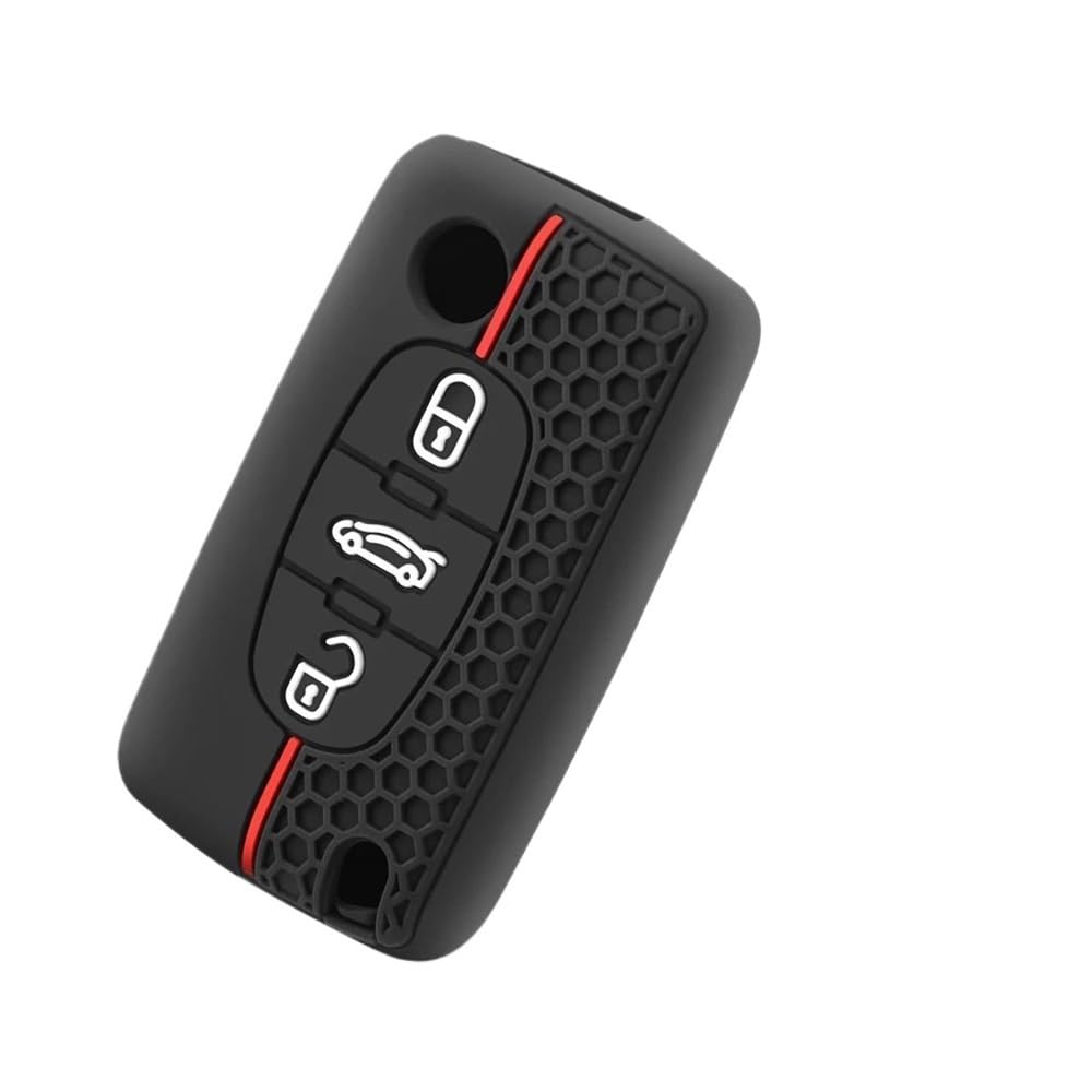 Schlüsselhülle Schutz Fob Für 207 307 308 407 607 807 Silikon Auto Schlüssel Fall Abdeckung Auto Schlüsselgehäuse(3 Button) von CNMVCJSAR