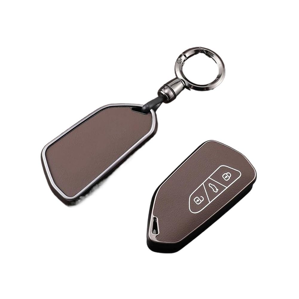 Schlüsselhülle TPU Leder Auto Fernbedienung Schlüssel Fall Fob Abdeckung Halter Shell Für Golf 8 ID.3 ID.4 MK4 MK8 2022 2021 Für GTI R Zubehör Auto Schlüsselgehäuse(Borwn Chain) von CNMVCJSAR