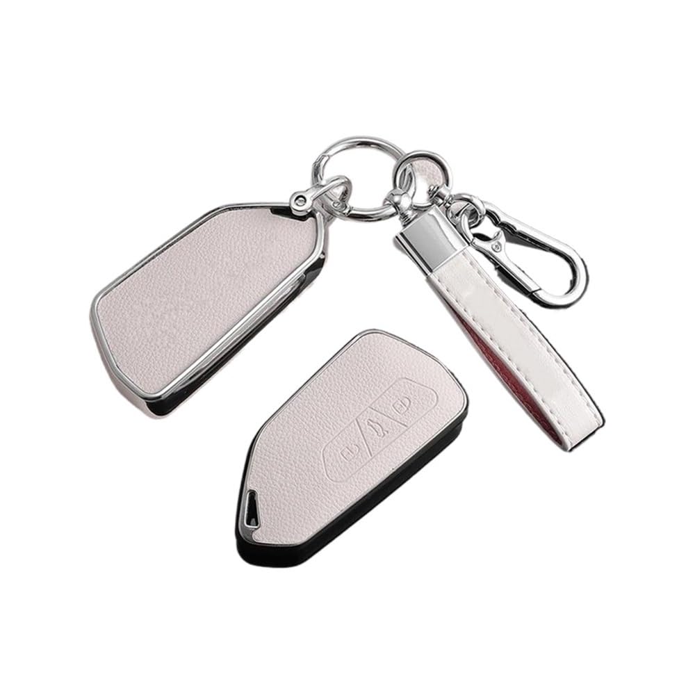 Schlüsselhülle TPU Leder Auto Fernbedienung Schlüssel Fall Fob Abdeckung Halter Shell Für Golf 8 ID.3 ID.4 MK4 MK8 2022 2021 Für GTI R Zubehör Auto Schlüsselgehäuse(White ring1) von CNMVCJSAR