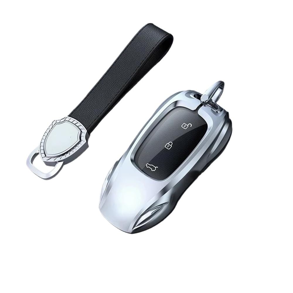 Schlüsselhülle Zinklegierung Silber Autoschlüssel Schutzschale Cartoon Smart Remote Key Cover Autozubehör Für LiXiang L9 L8 Pro L7 2019-2023 Auto Schlüsselgehäuse(Silver Style A -2) von CNMVCJSAR