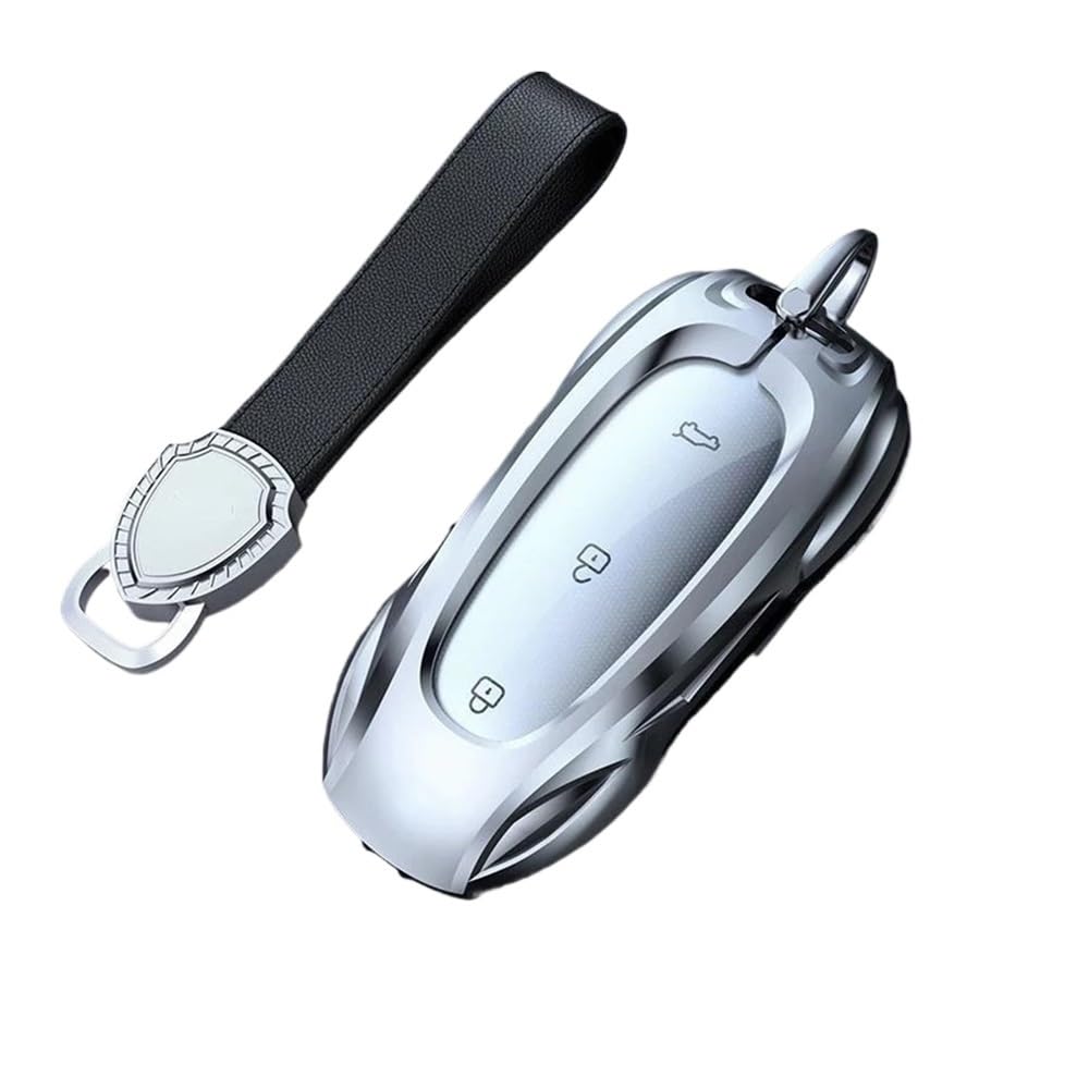 Schlüsselhülle Zinklegierung Silber Autoschlüssel Schutzschale Cartoon Smart Remote Key Cover Autozubehör Für LiXiang L9 L8 Pro L7 2019-2023 Auto Schlüsselgehäuse(Silver Style b -2) von CNMVCJSAR