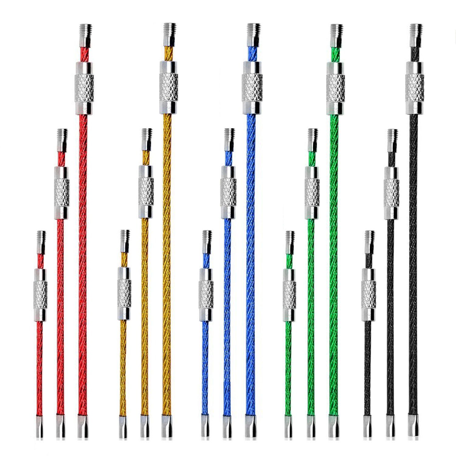 CNYMANY 30 PC Metalldraht Keychains, 4" 6" 7.8" Kabel Keyrings 2mm Schlüsselring-Schleifen mit Edelstahl-Verbindungsstück für das Wandern der Gepäck-Identifikations-Umbauten CNYMANY 30 PC Metalldraht Keychains, 4" 6" 7.8" Kabel Keyrings 2mm Schlüsselring-Schleifen mit Edelstahl-Verbindungsstück für das Wandern der Gepäck-Identifikations-Umbauten von CNYMANY