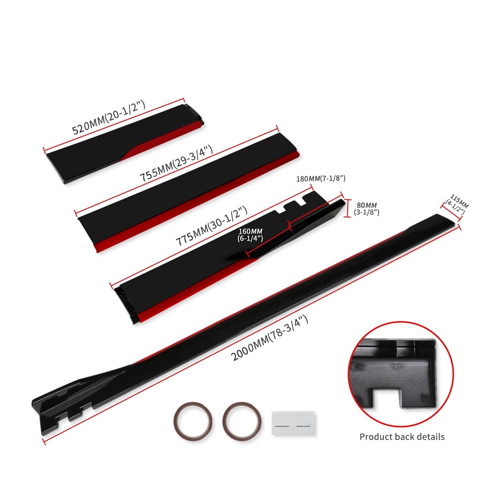 Auto-Seitenschweller, 1 paar 6 PCS Kompatibel Compatible For 2M/2,2 M Seite Röcke Verlängerung Rocker Panels Lip Splitter BMW ABS auto Zubehör Auto Styling(2m) von CNZLUVNS