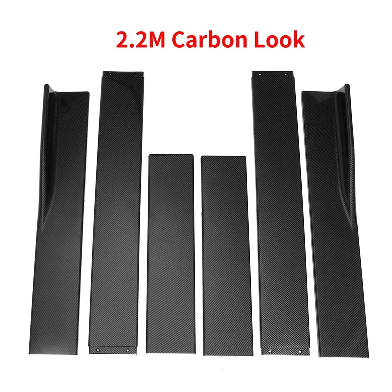 Auto-Seitenschweller, 2,2 m Seitenschweller-Verlängerungssatz, Splitter, Schürze, Lippe, Splitter, Winglet, kompatibel for VW, Polo, GOLF Mk5, Mk6, 7, Jetta, Passat(2.2M Carbon Look) von CNZLUVNS