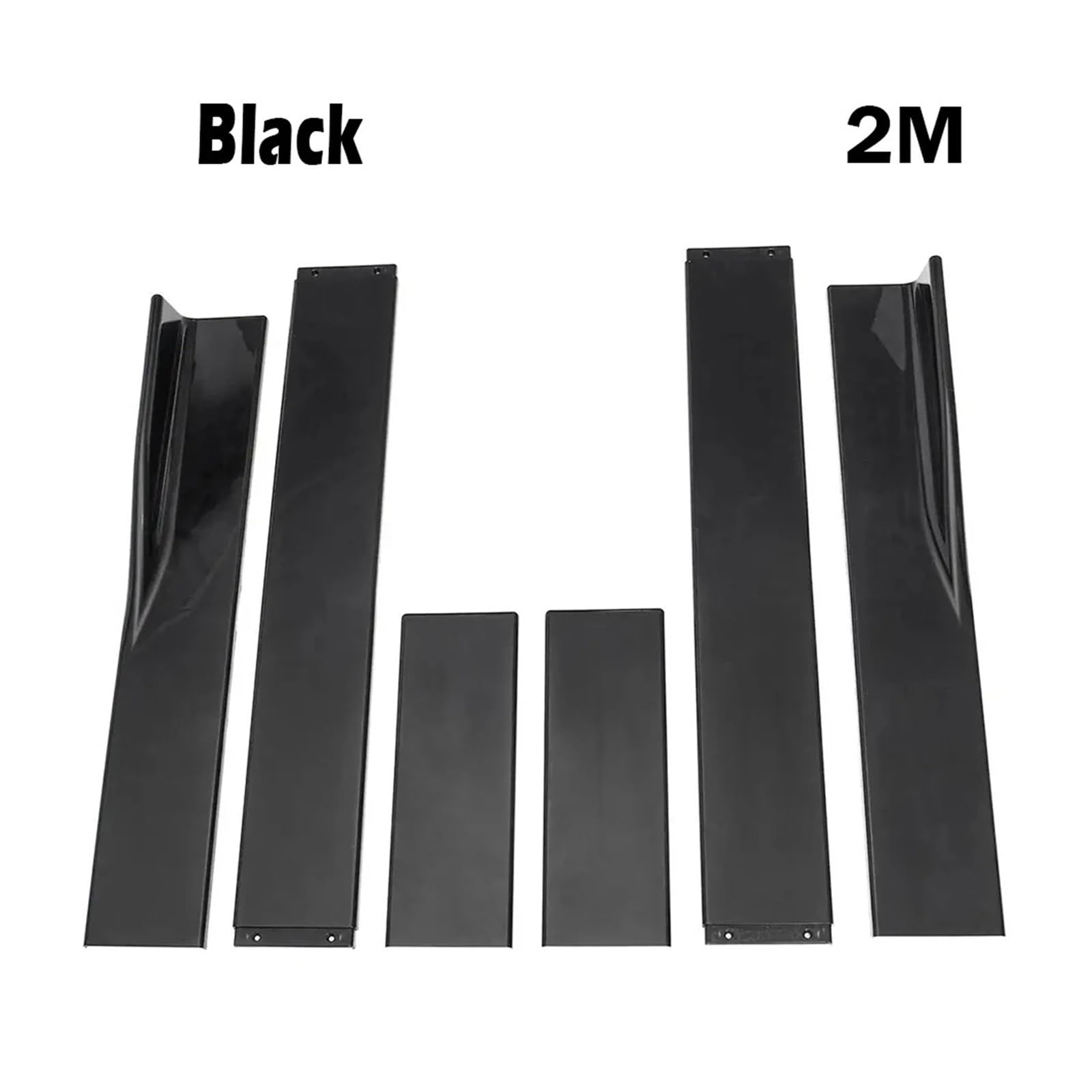 Auto-Seitenschweller, 2,2 m Seitenschweller-Verlängerungssatz, Splitter, Schürze, Lippe, Splitter, Winglet, kompatibel for VW, Polo, GOLF Mk5, Mk6, 7, Jetta, Passat(2M Black) von CNZLUVNS