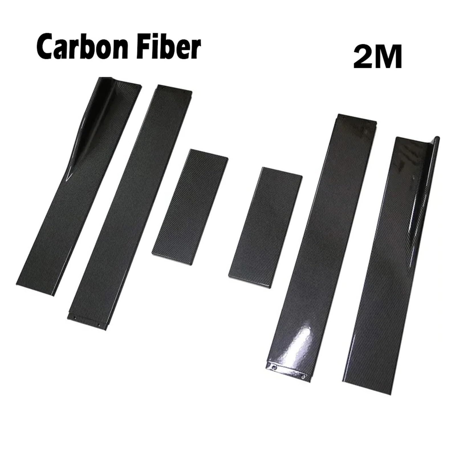 Auto-Seitenschweller, 2,2 m Seitenschweller-Verlängerungssatz, Splitter, Schürze, Lippe, Splitter, Winglet, kompatibel for VW, Polo, GOLF Mk5, Mk6, 7, Jetta, Passat(2M Carbon Look) von CNZLUVNS