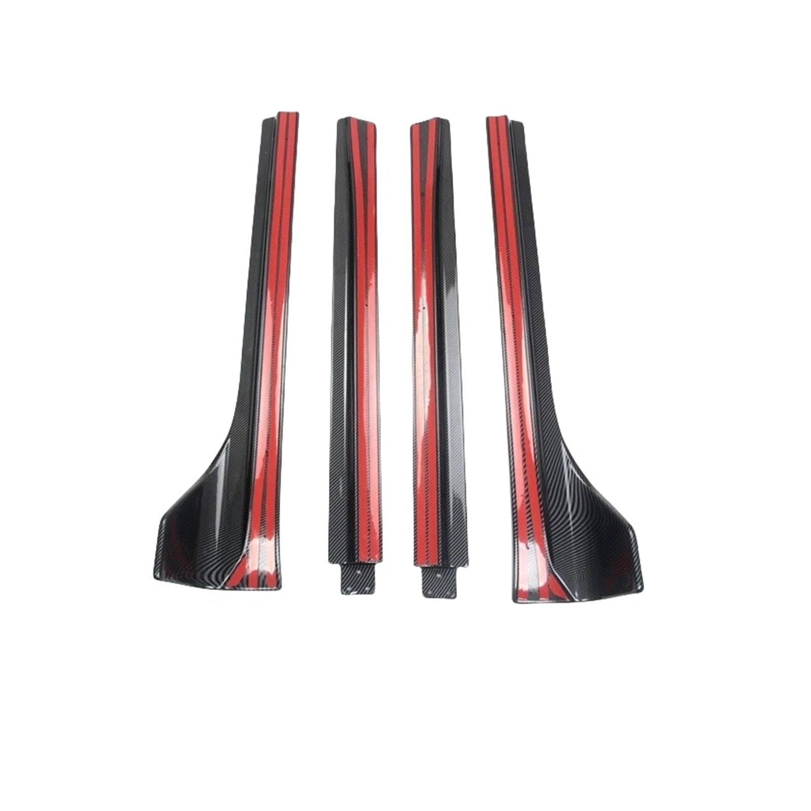 Auto-Seitenschweller, 4Pcs Auto Seitenschweller Verlängerung Rocker Panels Lip Splitter Spoiler Autoscooter Zubehör Kompatibel for Tesla Modell Y 2018 2019 2020 2021(Bright carbon fiber) von CNZLUVNS