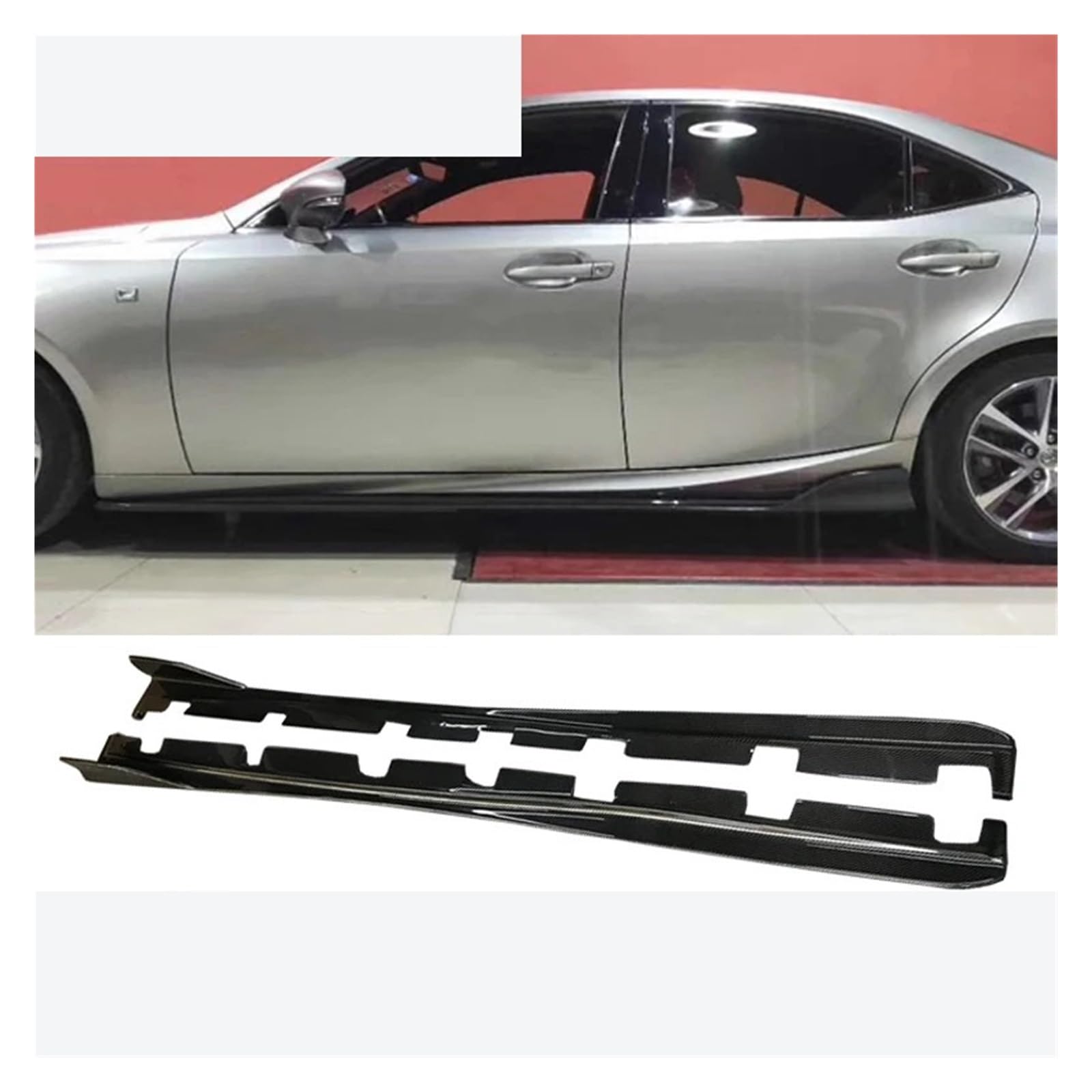 Auto-Seitenschweller, A Style Türschürzen aus echtem Carbon, Seitenschweller, kompatibel mit Lexus IS200T IS250 IS300 IS Automodell 2013–2019(Unpainted FRP) von CNZLUVNS