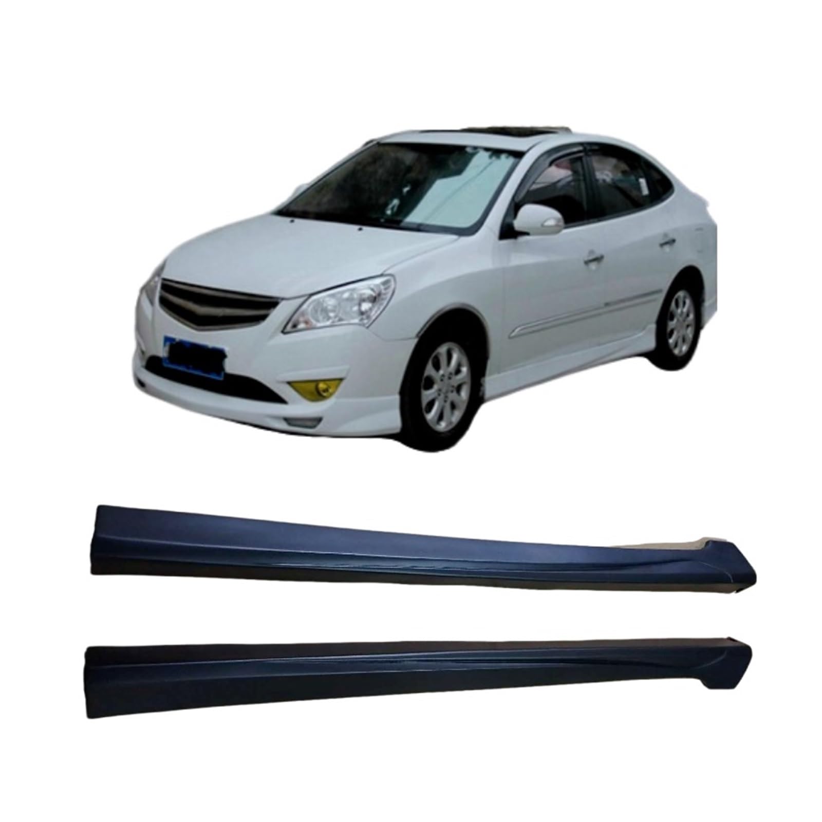 Auto-Seitenschweller, Auto Body Systems Wide Body Kit Pp Auto Seitenschweller Stoßstangenteil kompatibel for Hyundai ELANTRA 2008 2009 2010 von CNZLUVNS