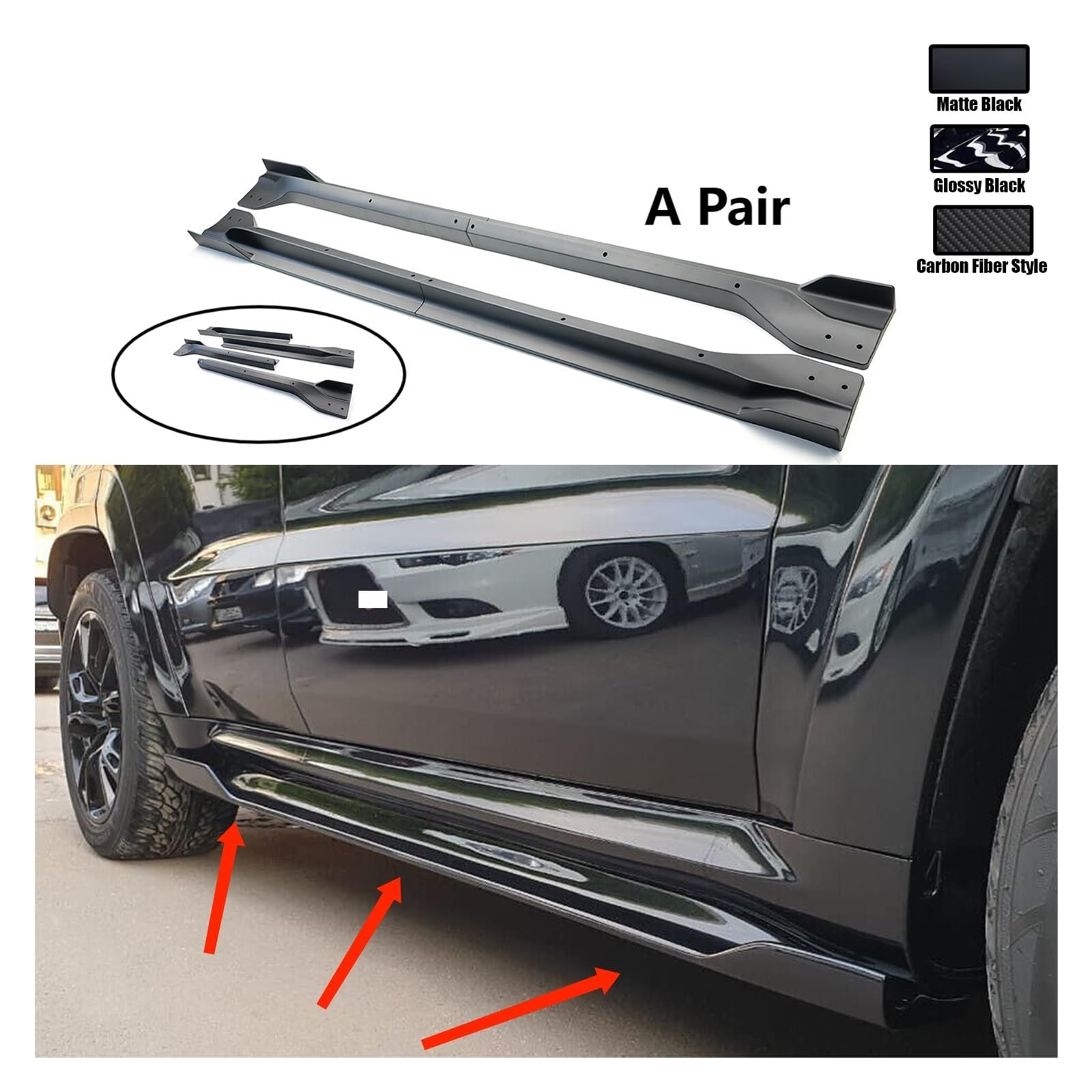 Auto-Seitenschweller, Auto-Seitenschweller-Verlängerungs-Splitter, kompatibel mit Jeep Grand Cherokee SRT/SRT8/Trackhawk 2012–2021, Plattenlippen-Stoßfänger-Winglet-Body-Kit, 4 Stück(Glossy Black) Auto-Seitenschweller, Auto-Seitenschweller-Verlängerungs-Splitter, kompatibel mit Jeep Grand Cherokee SRT/SRT8/Trackhawk 2012–2021, Plattenlippen-Stoßfänger-Winglet-Body-Kit, 4 Stück(Glossy Black) von CNZLUVNS