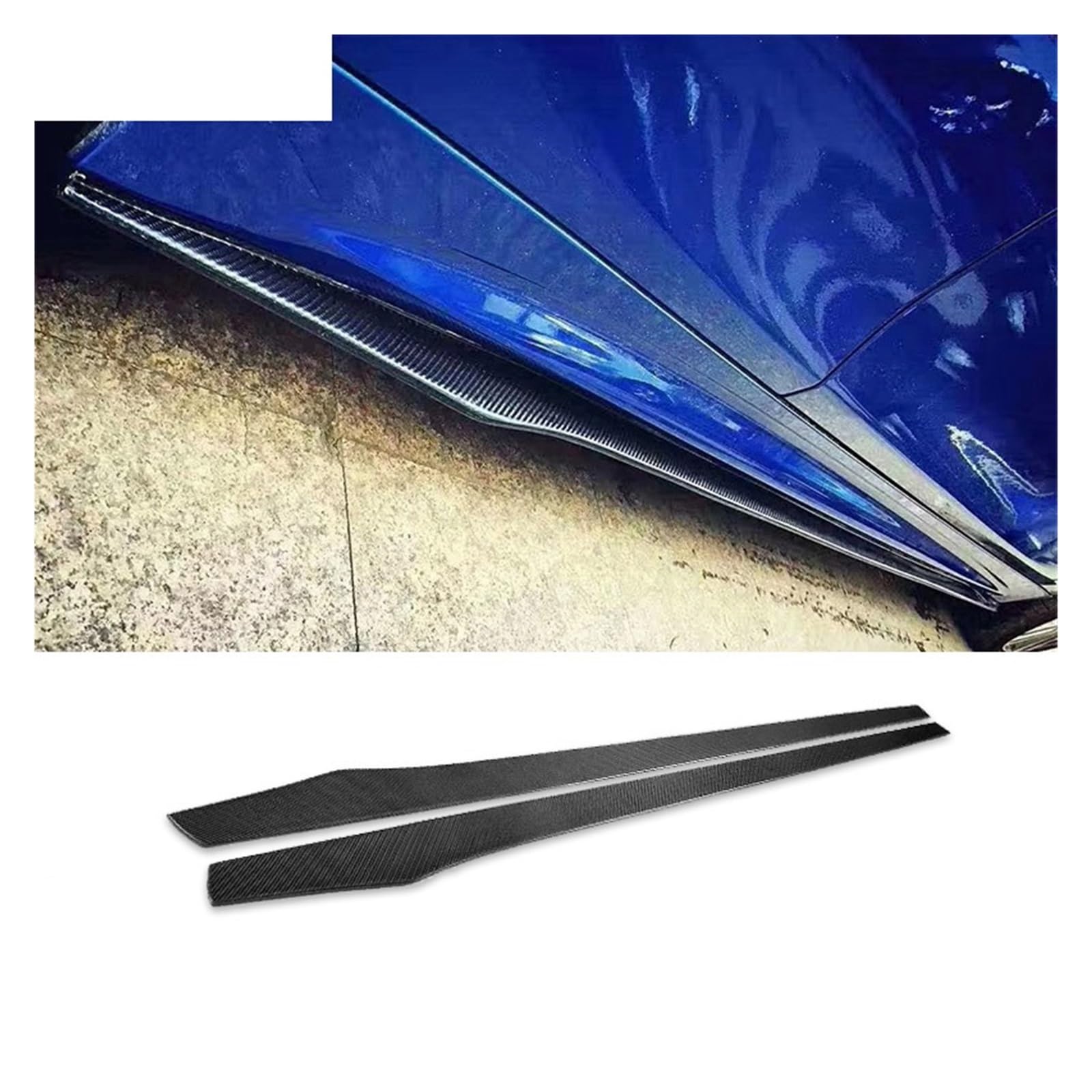 Auto-Seitenschweller, Carbon Faser Auto Seite Rock Verlängerung Splitter Lip Diffusor Kompatibel for BMW M6 F06 F12 F13 2 Tür 4 tür(CARBON 2 Door) von CNZLUVNS