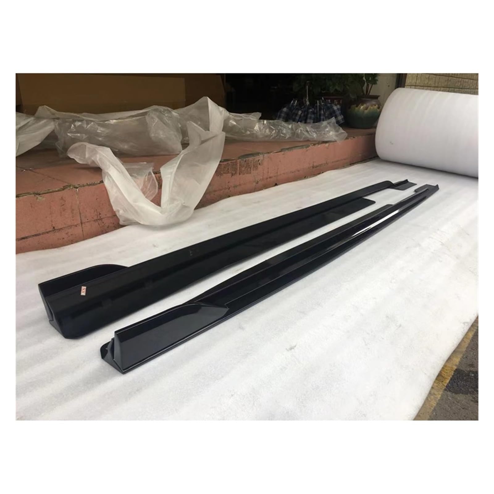Auto-Seitenschweller, G06 X6 Black Warrior Style Hellschwarze ABS-Carbonfaser-Seitenschweller, kompatibel mit Bmw G06(ABS) von CNZLUVNS