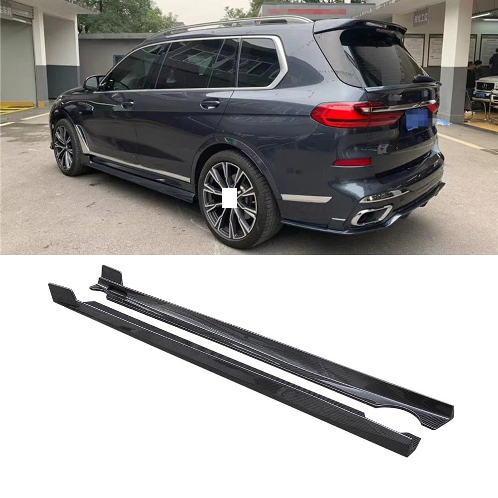 Auto-Seitenschweller, Kompatibel Compatible For BMW X7 G07 SPORT 2019–2021, Carbon-Faser-Seitenschweller, Verlängerungslippe, Schürzen, Auto-Tuning(Carbon Fiber) von CNZLUVNS