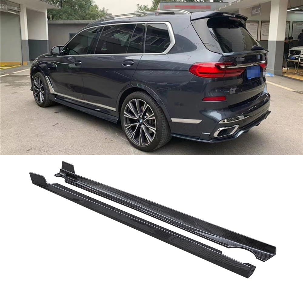 Auto-Seitenschweller, Kompatibel Compatible For BMW X7 G07 SPORT 2019–2021, Carbon-Faser-Seitenschweller, Verlängerungslippe, Schürzen, Auto-Tuning(Fiberglass) von CNZLUVNS