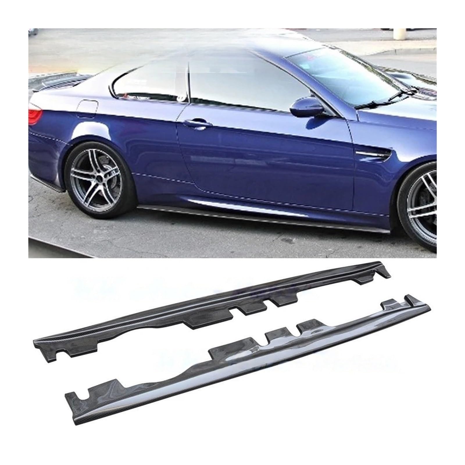 Auto-Seitenschweller, Kompatibel for BMW 3 Serie E92 E93 M3 Carbon Side Rock Stoßstange Verlängerung Lip 2008-2013 Körper Trim auto Tuning(Carbon Fiber) von CNZLUVNS