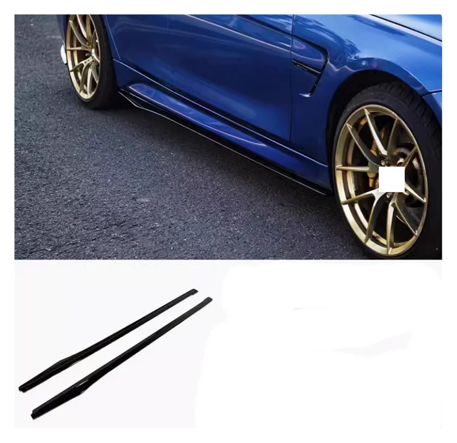 Auto-Seitenschweller, Kompatibel for BMW 3er-Serie 4er-Serie F30 F35 F32 F33 F36 2014–2022, ABS, leuchtend schwarz, Auto-Stoßstangenlippe, Seitenschweller, Spoiler-Abdeckung(BMW F30 F35) von CNZLUVNS