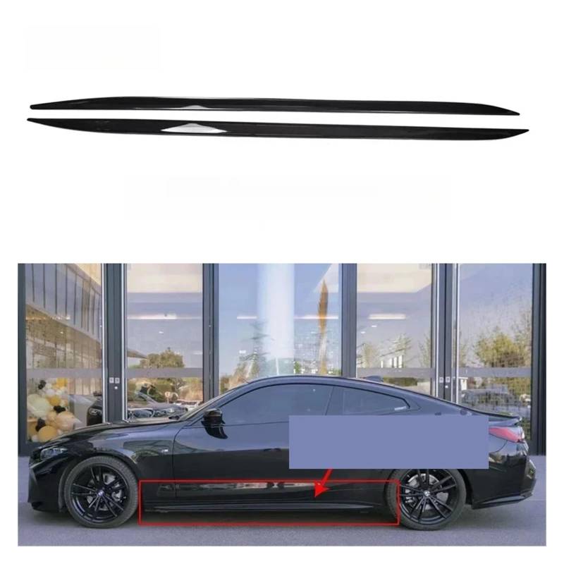 Auto-Seitenschweller, Kompatibel for BMW 4er G22 G23 AC Style Seitenstoßstangenverlängerung Seitenschweller Karosserie-Modifikationszubehör 2021 2022 2023 2024(Gloss Black) von CNZLUVNS