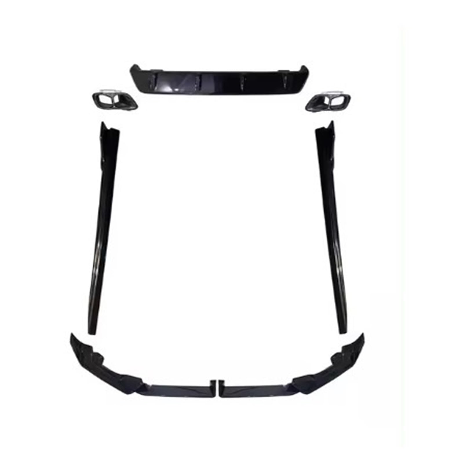 Auto-Seitenschweller, Kompatibel for BMW X6 G06 2023 2024+ ABS Schwarz Auto Frontlippe Heckdiffusor Auspuff Seitenschweller Spoiler Body Kit(Body Kit) von CNZLUVNS