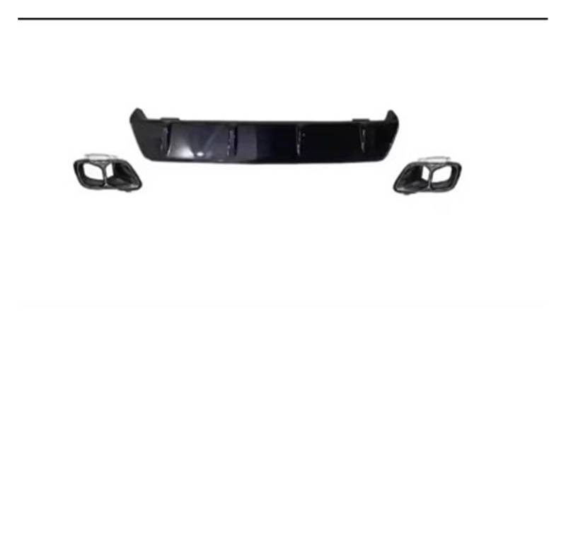 Auto-Seitenschweller, Kompatibel for BMW X6 G06 2023 2024+ ABS Schwarz Auto Frontlippe Heckdiffusor Auspuff Seitenschweller Spoiler Body Kit(Diffuser and Exhaust) von CNZLUVNS