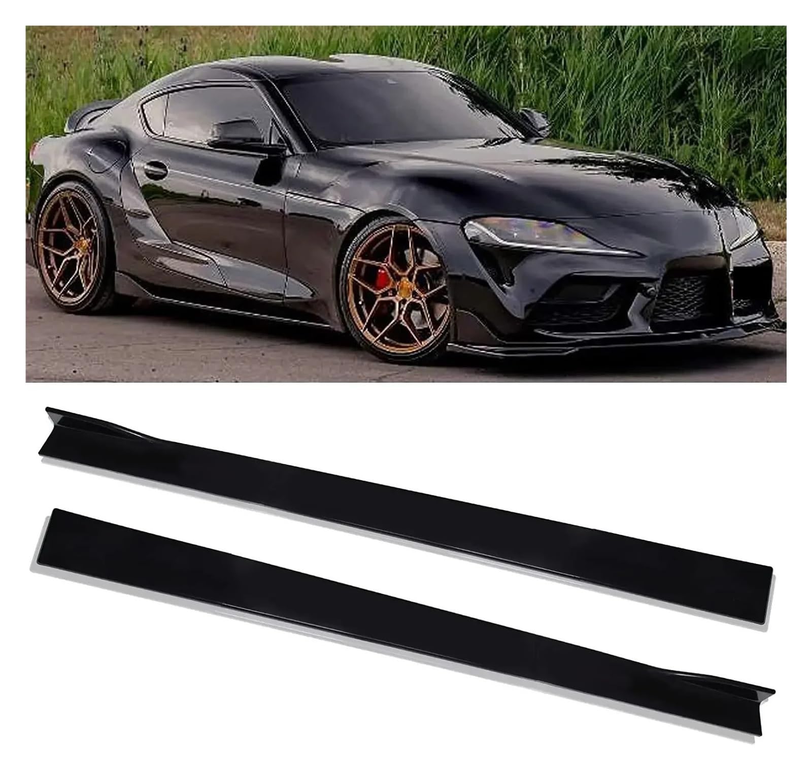 Auto-Seitenschweller, Kompatibel for Chevrolet Malibu 2010–2021, 78,7 Zoll Seitenschweller, Splitter, Spoilerlippe, Rocker-Panel-Erweiterungen, Body-Kit, Auto-Stoßstangen(Black) von CNZLUVNS