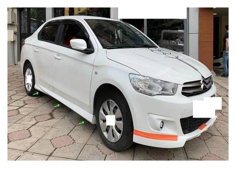 Auto-Seitenschweller, Kompatibel for Citroen C Elysee Seitenschwellerschwelle 2013–2020, Schwellerverkleidung, Auto-Styling, Auto-Universal-Spoiler, Schmutzfänger, Lippensplitter, Stoßstange(Send Colo von CNZLUVNS