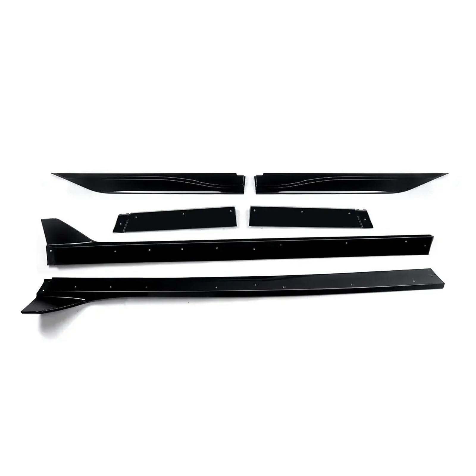 Auto-Seitenschweller, Kompatibel for Ford Mustang 2010–2014 GT500 Style, glänzend Schwarze Seitenschweller-Verlängerung, 4 Stück Auto-Seitenschweller, Kompatibel for Ford Mustang 2010–2014 GT500 Style, glänzend Schwarze Seitenschweller-Verlängerung, 4 Stück von CNZLUVNS