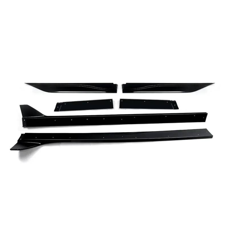 Auto-Seitenschweller, Kompatibel for Ford Mustang 2010–2014 GT500 Style, glänzend Schwarze Seitenschweller-Verlängerung, 4 Stück von CNZLUVNS