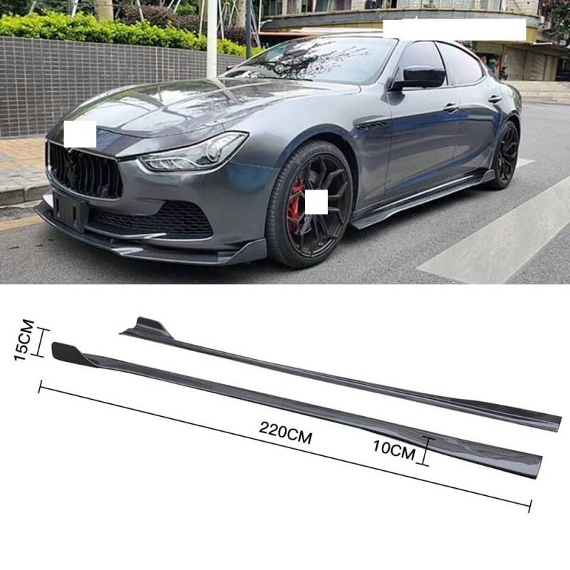 Auto-Seitenschweller, Kompatibel for Maserati Ghibli 2015–2020, Kohlefaser-Seitenschweller, Verlängerungslippe, Schürzen, Auto-Styling(Fiberglass) von CNZLUVNS