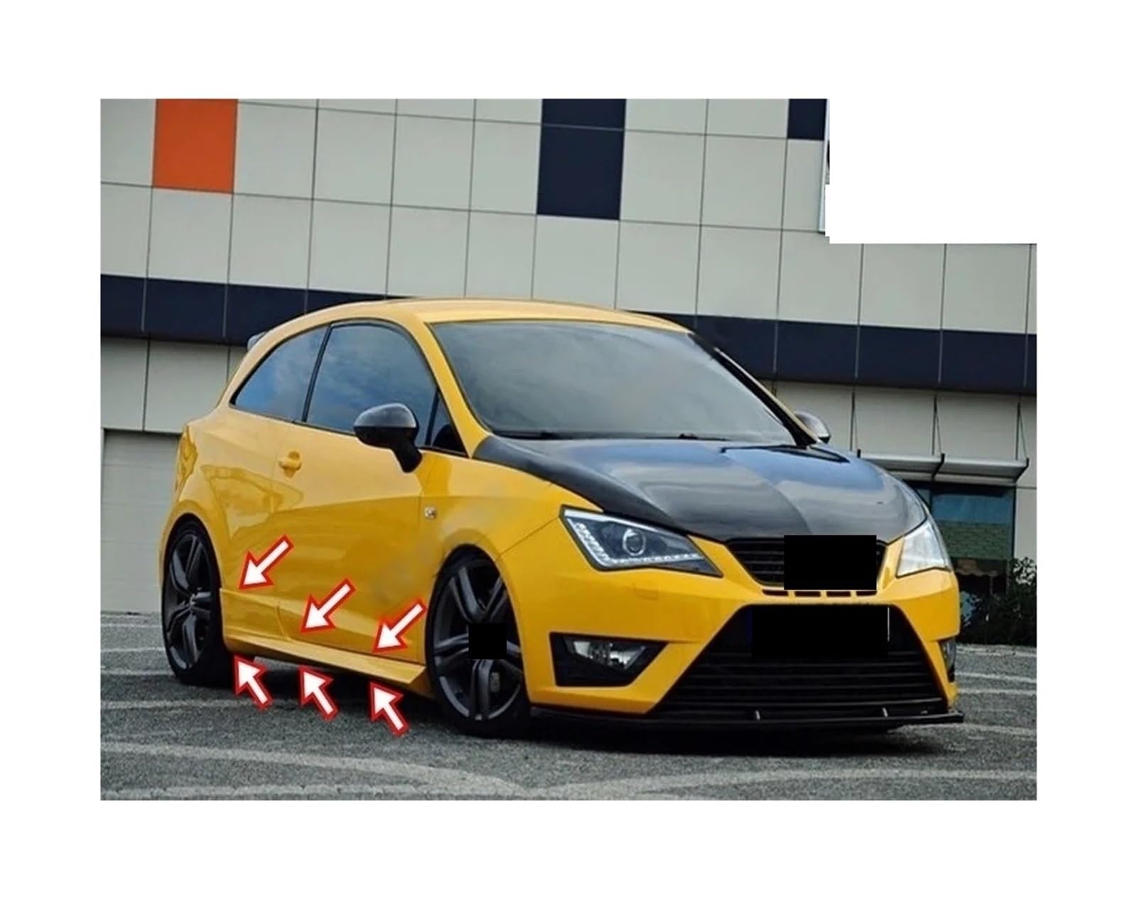 Auto-Seitenschweller, Kompatibel for Seat Ibiza Cupra 6J Coupe 3 Türen Coupe Seitenschweller Befestigung Schwellerverkleidung Auto Styling Auto Universal Schmutzfänger Lippenantenne von CNZLUVNS