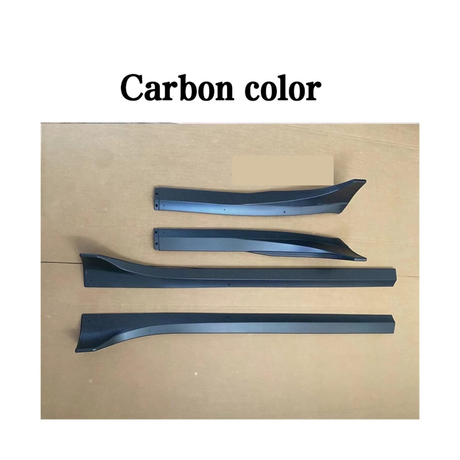 Auto-Seitenschweller, Kompatibel for Tesla Model 3 und Model Y 2018–2023+, 4 Stück, glänzendes Schwarz/Karbonfaser-Farbe, Body-Kit, Seitenschweller-Spoiler-Zubehör(3 carbon color) von CNZLUVNS