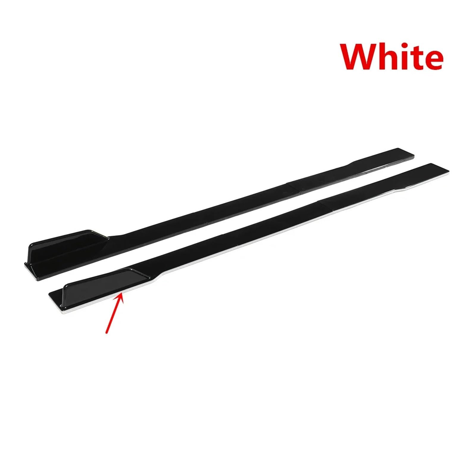 Auto-Seitenschweller, Universal 2m Auto Seitenschweller Splitter Winglet Seitenflügel Stoßstange Spoiler Lippe kompatibel for SEAT LEON FR 5F MK1 MK3 MK3.5 MK5 for Ibiza 6J 6L(WHITE) von CNZLUVNS